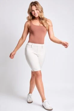 Women's Hyperstretch Bermuda Shorts -Wana Fashion Shop M111831 ECRU 5 6c474e73 dafc 45cd b5c3 3b75369883c7