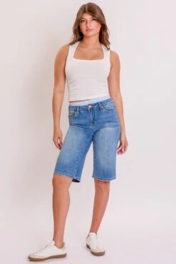 Women's Mid Rise Jort With Removable Boxer Waist -Wana Fashion Shop M113399 08M 4