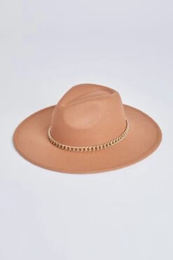 Women’s Chain Wide Brim Hat 13 Women’s Chain Wide Brim Hat -Wana Fashion Shop MMT6699TA TAN 1