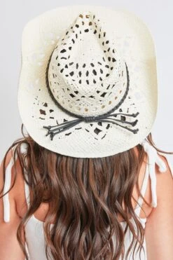 Helena Cream Straw Cowboy Hat -Wana Fashion Shop MMT8307WH WHITE 5 164f2300 2e31 4554 8c61 a4a6c432f07e