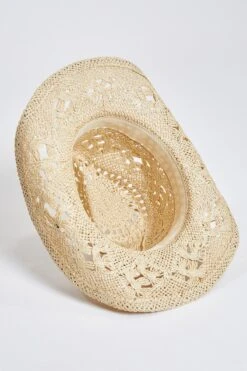 Daisy Natural Straw Cowboy Hat -Wana Fashion Shop MMT8973IV LIGHTBROWN 4