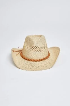 Wynonna Ivory Straw Cowboy Hat -Wana Fashion Shop MMT8975IV LIGHTBROWN 1