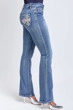 Women's Mid Rise Heavy Stitch Bootcut Cross Studded Jeans 19 Women's Mid Rise Heavy Stitch Bootcut Cross Studded Jeans -Wana Fashion Shop P011186 08N 2