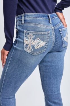 Women's Mid Rise Heavy Stitch Bootcut Cross Studded Jeans 20 Women's Mid Rise Heavy Stitch Bootcut Cross Studded Jeans -Wana Fashion Shop P011186 08N 7
