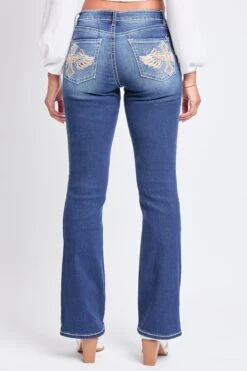 Women's Mid Rise Heavy Stitch Bootcut Cross Studded Jeans 28 Women's Mid Rise Heavy Stitch Bootcut Cross Studded Jeans -Wana Fashion Shop P011186 S08 3