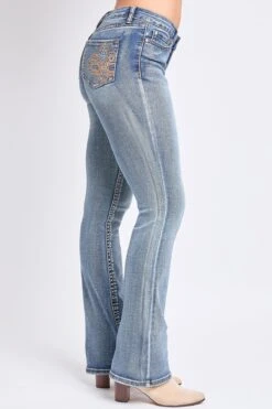 Women's Heavy Stitch Mid Rise Bootcut Stud Jeans -Wana Fashion Shop P011386 08R2 2 2d2d846d 2300 4d72 b21a 21368dae55e1