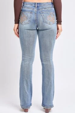 Women's Heavy Stitch Mid Rise Bootcut Stud Jeans -Wana Fashion Shop P011386 08R2 3 120e2132 b127 4827 b767 ebd2d0427834