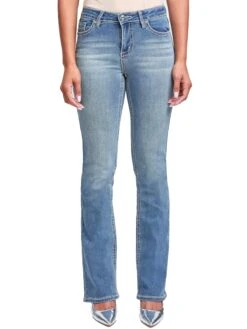 Women's Heavy Stitch Mid Rise Bootcut Stud Jeans -Wana Fashion Shop P011386 08RT 1 1