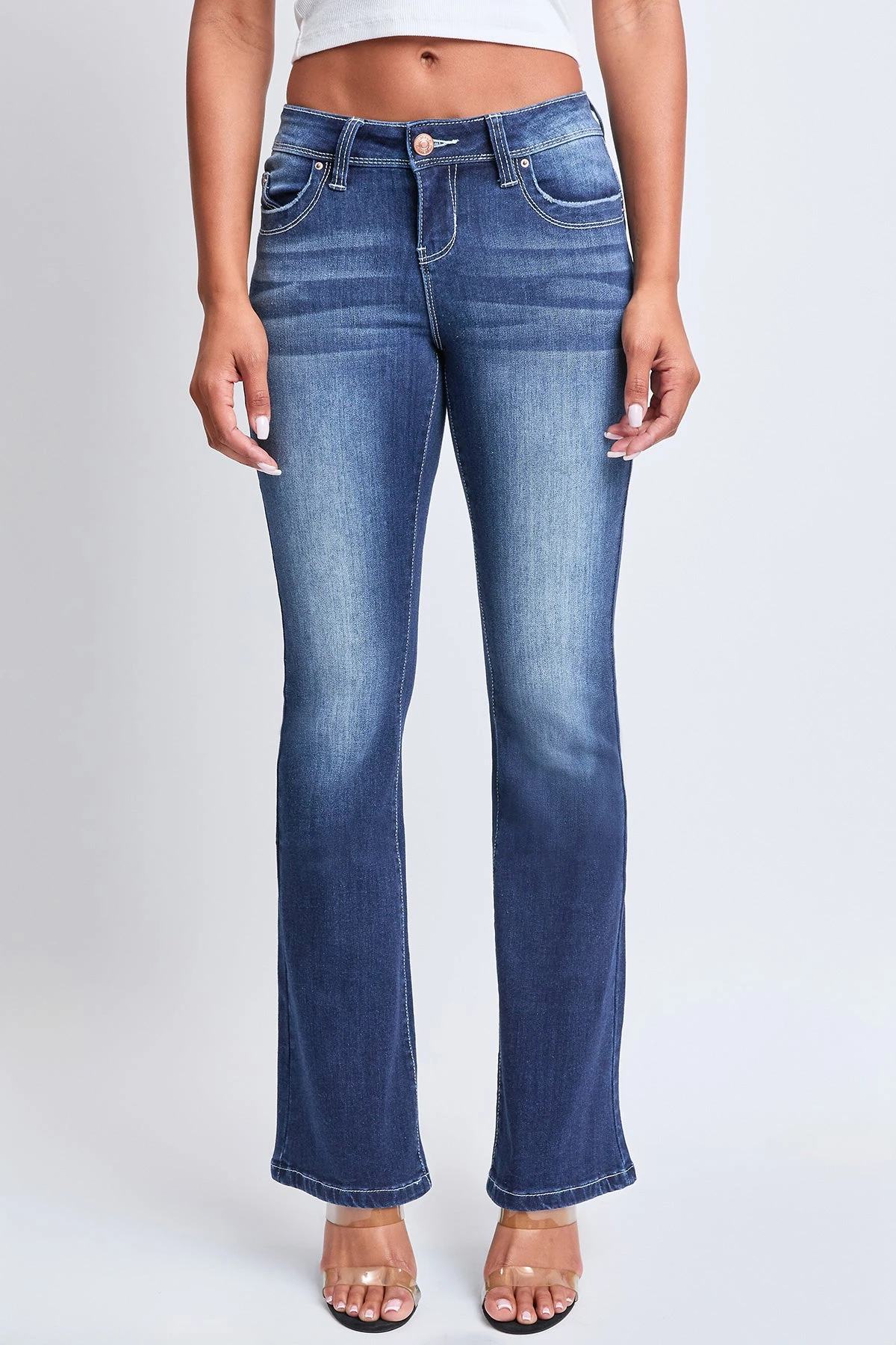 Women's WannaBettaButt Low Rise Embroidered Flare Jeans 4 Women's WannaBettaButt Low Rise Embroidered Flare Jeans - Image 2