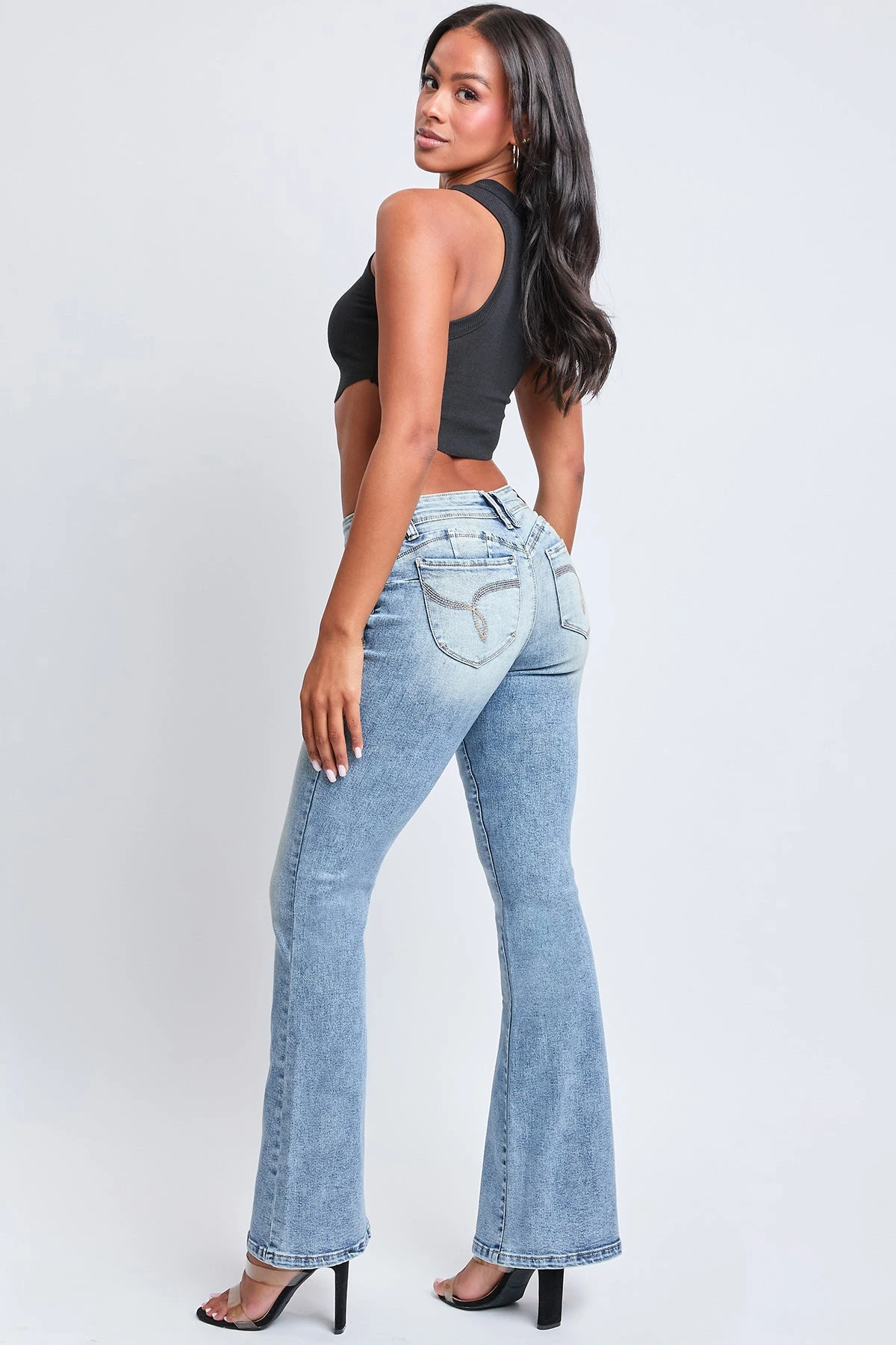 Women's WannaBettaButt Low Rise Embroidered Flare Jeans 14 Women's WannaBettaButt Low Rise Embroidered Flare Jeans - Image 12