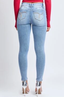 Women's WannaBettaButt Mid Rise Embroidered Skinny Jean -Wana Fashion Shop P011675 200M 5