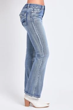 Women's Mid Rise Heavy Stitch Embroidered Bootcut Jeans -Wana Fashion Shop P016886 08M 2