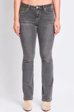 Women's Mid Rise Heavy Stitch Embroidered Bootcut Jeans -Wana Fashion Shop P016886 08W 1