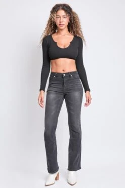 Women's Mid Rise Studded Fleur De Lis Bootcut Jeans -Wana Fashion Shop P016986 W02 5