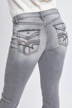 Women's Mid Rise Heavy Stitch Bootcut Loop Studded Jeans -Wana Fashion Shop P020686 08X 7