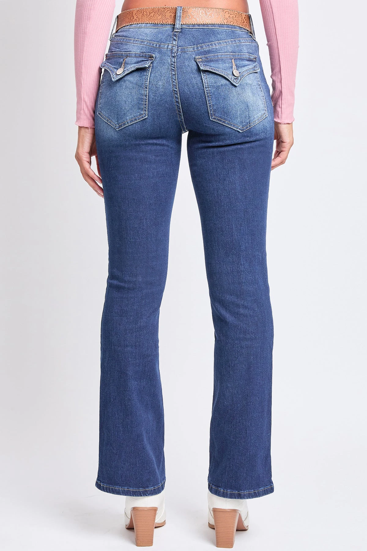 Women's Mid Rise Bootcut Brown Belted Jeans 7 Women's Mid Rise Bootcut Brown Belted Jeans - Image 5