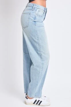 Women's Rigid Detailed Barrel Jeans -Wana Fashion Shop P021976 75LT 3