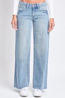 Women's Mid Rise Rigid Detailed Wide Leg Jeans 9 Women's Mid Rise Rigid Detailed Wide Leg Jeans -Wana Fashion Shop P023476 08J 1