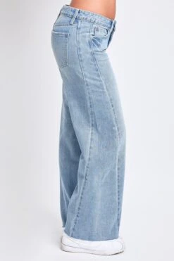 Women's Mid Rise Rigid Detailed Wide Leg Jeans 10 Women's Mid Rise Rigid Detailed Wide Leg Jeans -Wana Fashion Shop P023476 08J 2