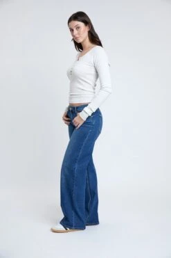 Women's Brittany Low Rise Wide Leg Jeans -Wana Fashion Shop P025255 09M 4