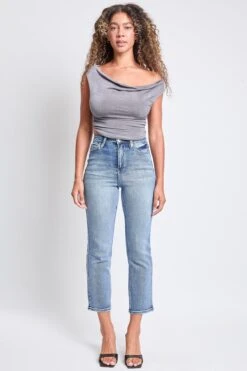 Women's Luxe High Rise Vintage Stretch Straight Leg Jeans -Wana Fashion Shop P027160 247CT 4