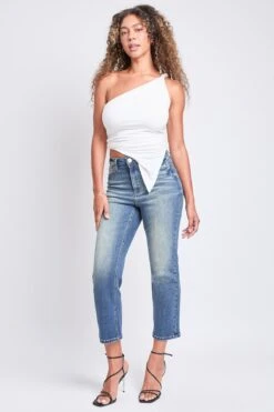 Women's Luxe High Rise Vintage Stretch Straight Leg Jeans -Wana Fashion Shop P027160 247NT 4