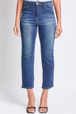 Women's Luxe High Rise Vintage Stretch Straight Leg Jeans -Wana Fashion Shop P027160 S247 1