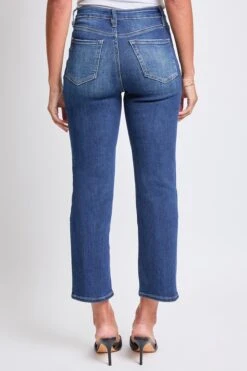 Women's Luxe High Rise Vintage Stretch Straight Leg Jeans -Wana Fashion Shop P027160 S247 3