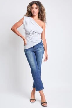 Women's Luxe High Rise Vintage Stretch Straight Leg Jeans -Wana Fashion Shop P027160 S247 5