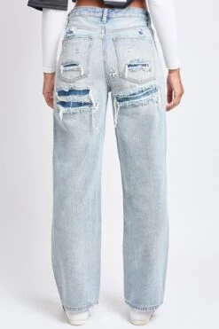 Women's High Rise Relaxed Fit Rip Repair Jeans -Wana Fashion Shop P028676 69VT 3