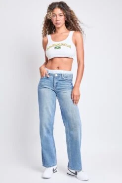 Women's Mid Rise Relax Fit Wide Leg Boxer Jeans 22 Women's Mid Rise Relax Fit Wide Leg Boxer Jeans -Wana Fashion Shop P028776 09C 5