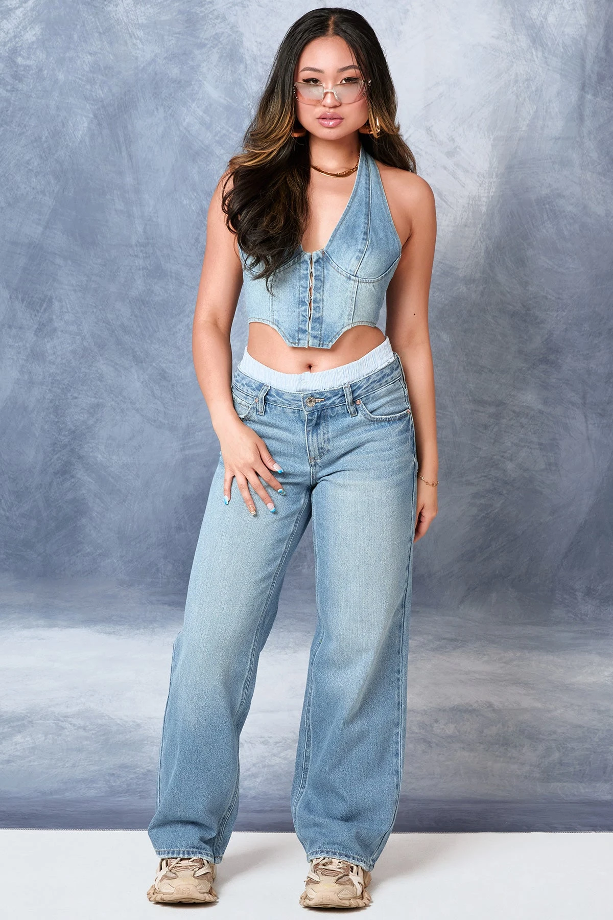 Women's Mid Rise Relax Fit Wide Leg Boxer Jeans 11 Women's Mid Rise Relax Fit Wide Leg Boxer Jeans - Image 9