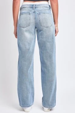 Women's Mid Rise Relax Fit Wide Leg Boxer Jeans 34 Women's Mid Rise Relax Fit Wide Leg Boxer Jeans -Wana Fashion Shop P028776 16CT 4