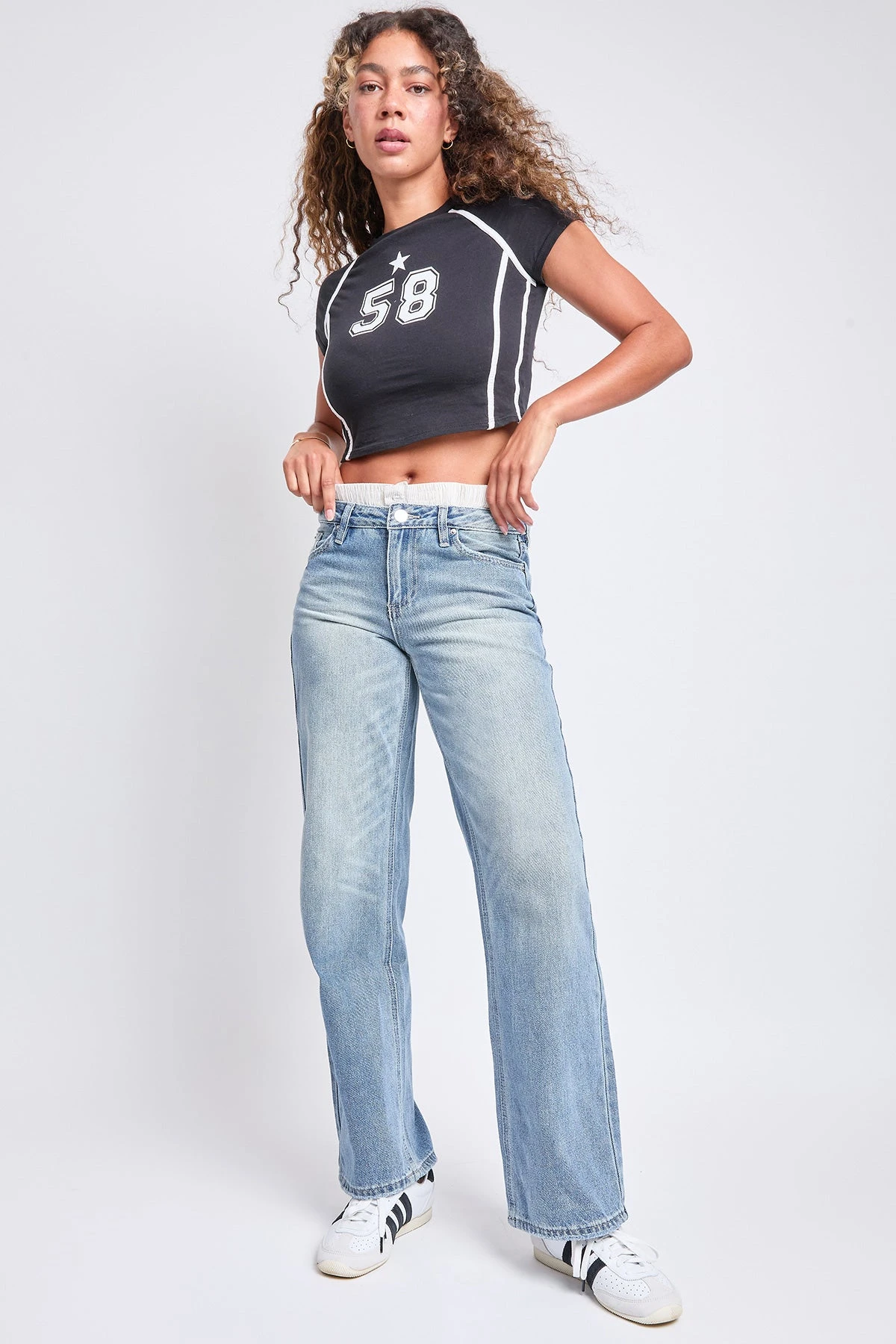 Women's Mid Rise Relax Fit Wide Leg Boxer Jeans 13 Women's Mid Rise Relax Fit Wide Leg Boxer Jeans - Image 11