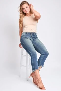 Women's Luxe High Rise Cropped Kick Flare -Wana Fashion Shop P035560 354ST 7