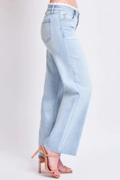 Women's Luxe Lace Trim Wide Leg Jeans -Wana Fashion Shop P036660 08Q 2