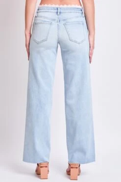 Women's Luxe Lace Trim Wide Leg Jeans -Wana Fashion Shop P036660 08Q 3