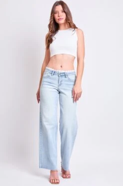 Women's Luxe Lace Trim Wide Leg Jeans -Wana Fashion Shop P036660 08Q 4