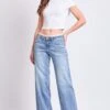 Women's Luxe Lace Trim Wide Leg Jeans -Wana Fashion Shop P036660 08Y 10