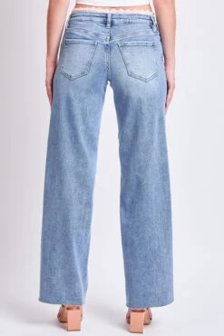 Women's Luxe Lace Trim Wide Leg Jeans -Wana Fashion Shop P036660 08Y 3