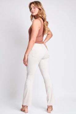 Women's Hyperstretch Bootcut Pants -Wana Fashion Shop P037131 ECRU 4