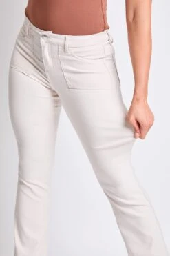 Women's Hyperstretch Bootcut Pants -Wana Fashion Shop P037131 ECRU 8