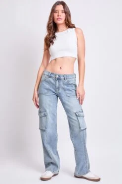 Women's High Rise Skater Cargo Jeans -Wana Fashion Shop P042369 08RT 4