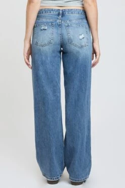 Women's Low Rise Patchwork Straight Leg Jeans -Wana Fashion Shop P050176 248Y 6