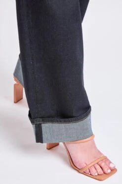 Women's Brittany Low Rise Wide Leg Cuff Jeans -Wana Fashion Shop P053375 D137 6