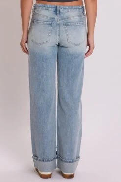 Women's Luxe Brittany Low Rise Wide Leg Cuff Jeans 20 Women's Luxe Brittany Low Rise Wide Leg Cuff Jeans -Wana Fashion Shop P053399 08VT 2 1