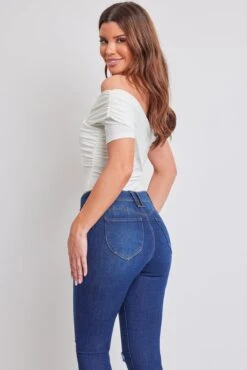 Women's Sustainable WannaBettaButt Button Fly Skinny Jeans -Wana Fashion Shop P111151N S2768 6