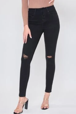Women's Sustainable WannaBettaButt Button Fly Skinny Jeans -Wana Fashion Shop P111151N W2777 3