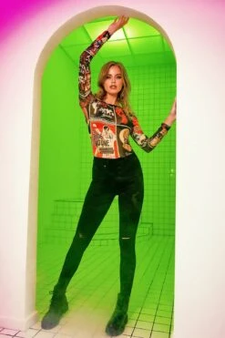 Women's Sustainable WannaBettaButt Button Fly Skinny Jeans -Wana Fashion Shop P111151N W277 LS3