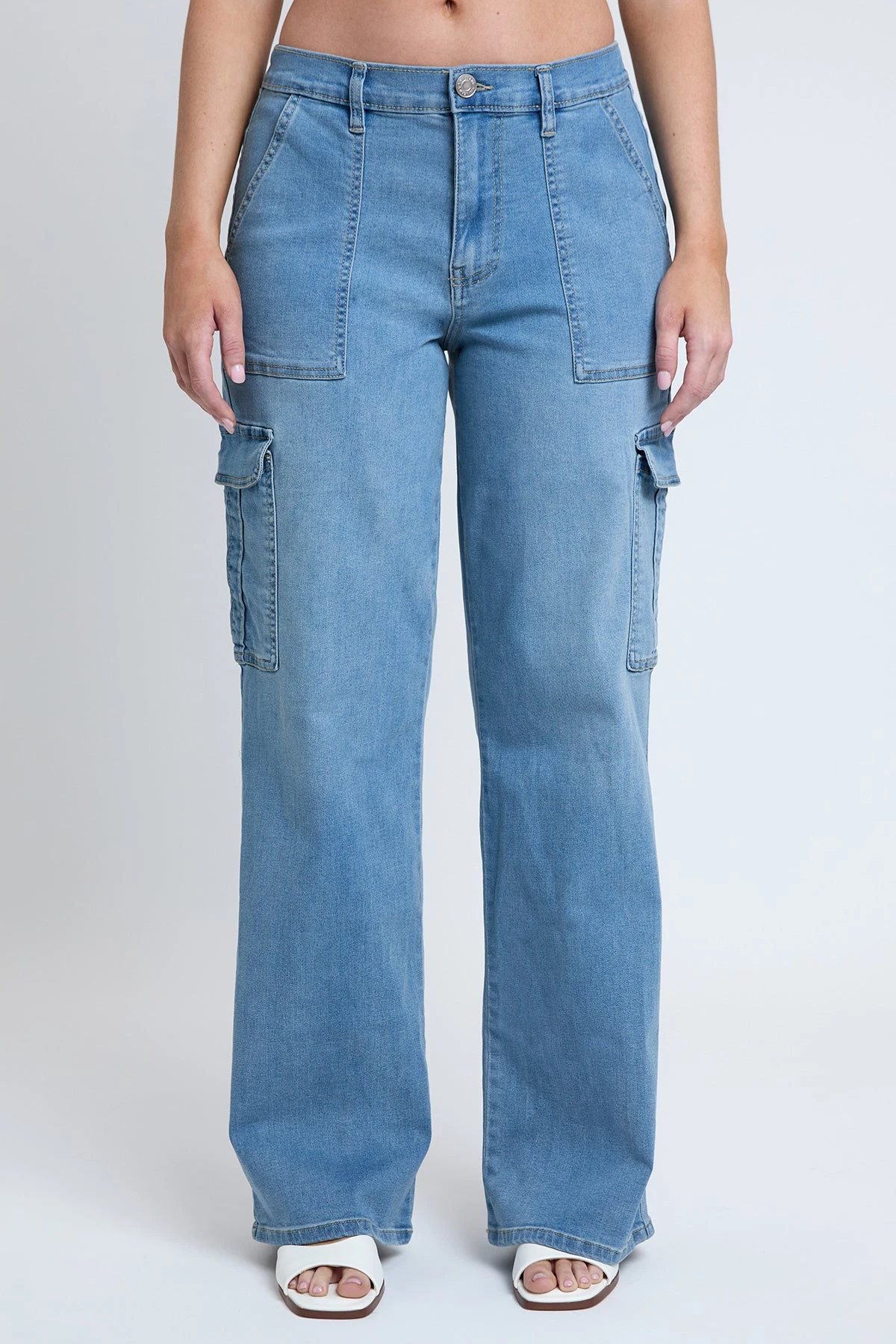 Women's Elastic Waist Straight Leg Cargo Jean 17 Women's Elastic Waist Straight Leg Cargo Jean - Image 15